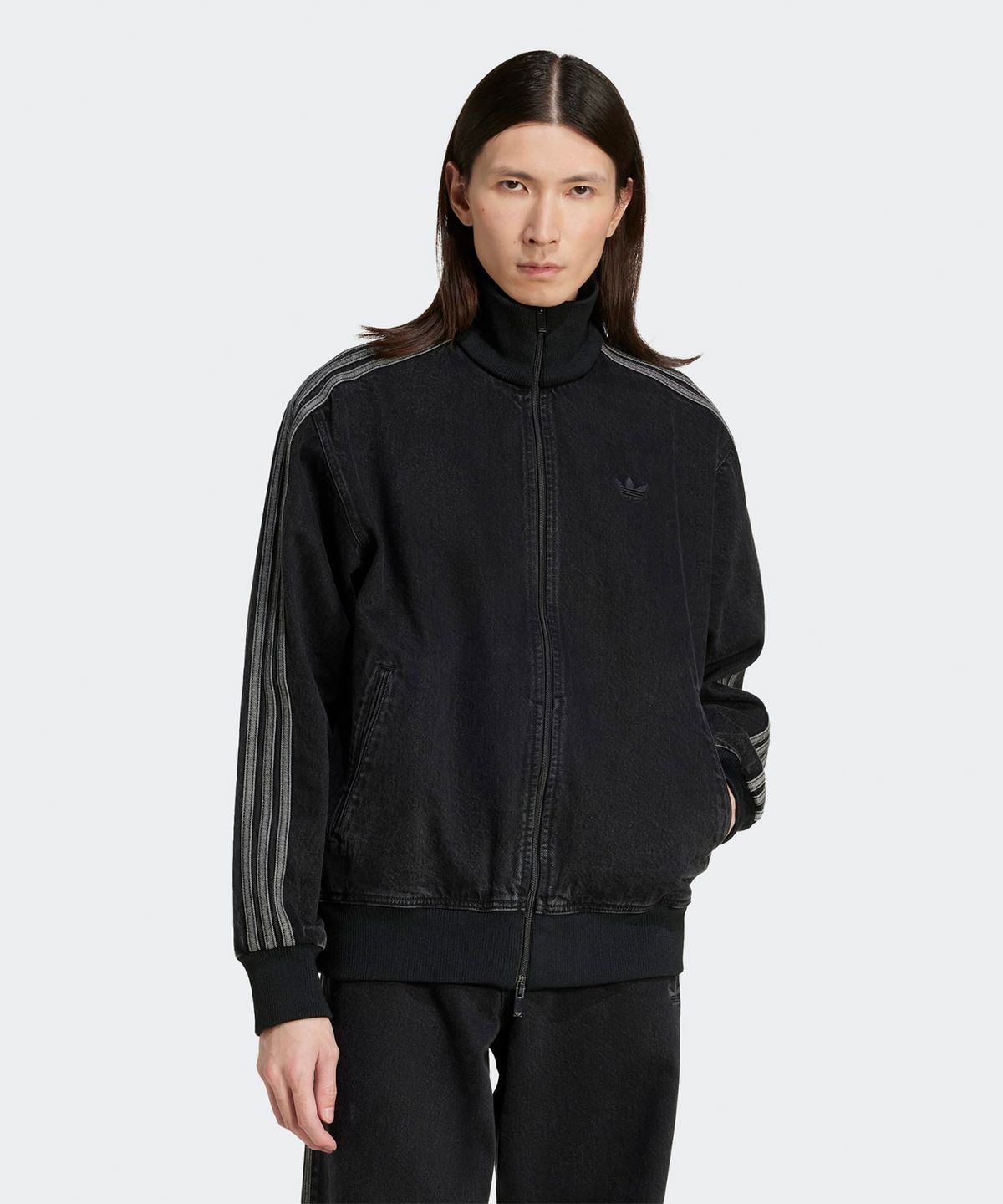아디다스(ADIDAS) 데님 파이어버드 트랙탑 - 블랙 / JC6717