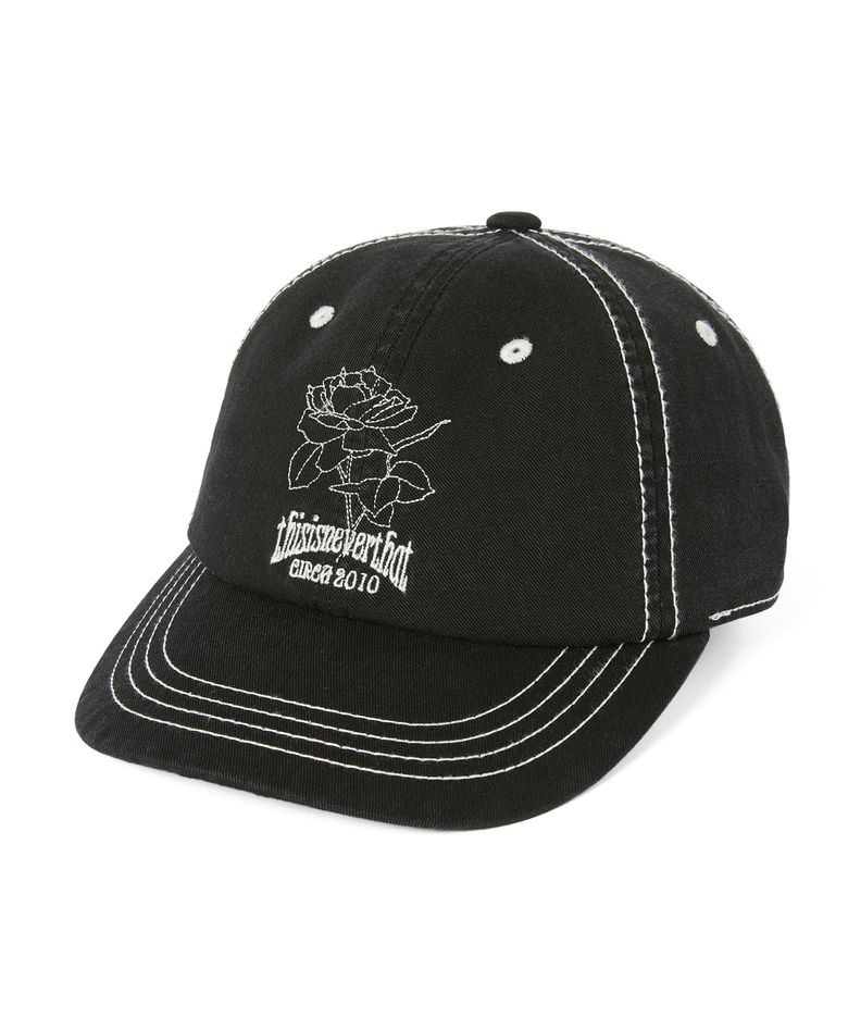 Contrast Stitch Cap Black