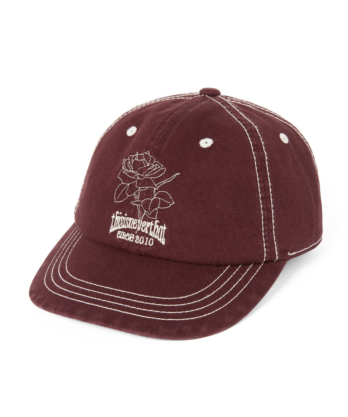 디스이즈네버댓(THISISNEVERTHAT) Contrast Stitch Cap Burgundy