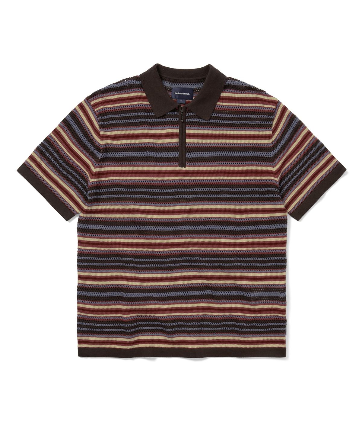 디스이즈네버댓(THISISNEVERTHAT) Striped S/S Knit Polo Red