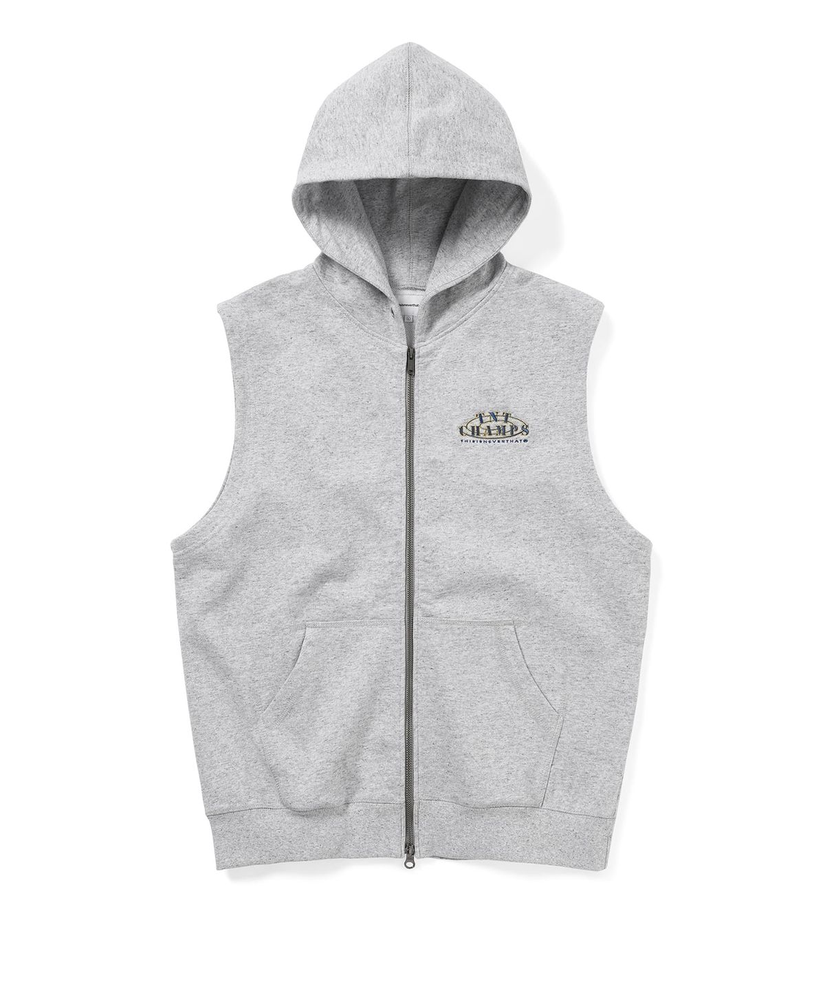 디스이즈네버댓(THISISNEVERTHAT) Sleeveless Zip Up Hoodie Heather Grey