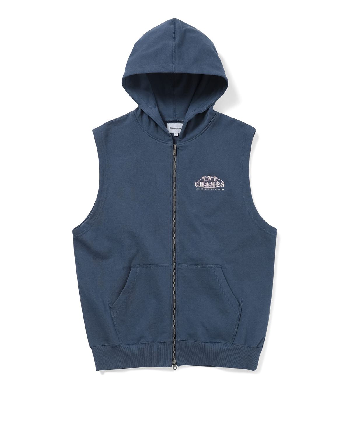 디스이즈네버댓(THISISNEVERTHAT) Sleeveless Zip Up Hoodie Deep Water