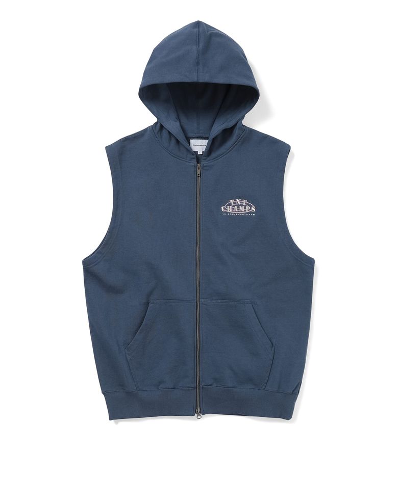 Sleeveless Zip Up Hoodie Deep Water