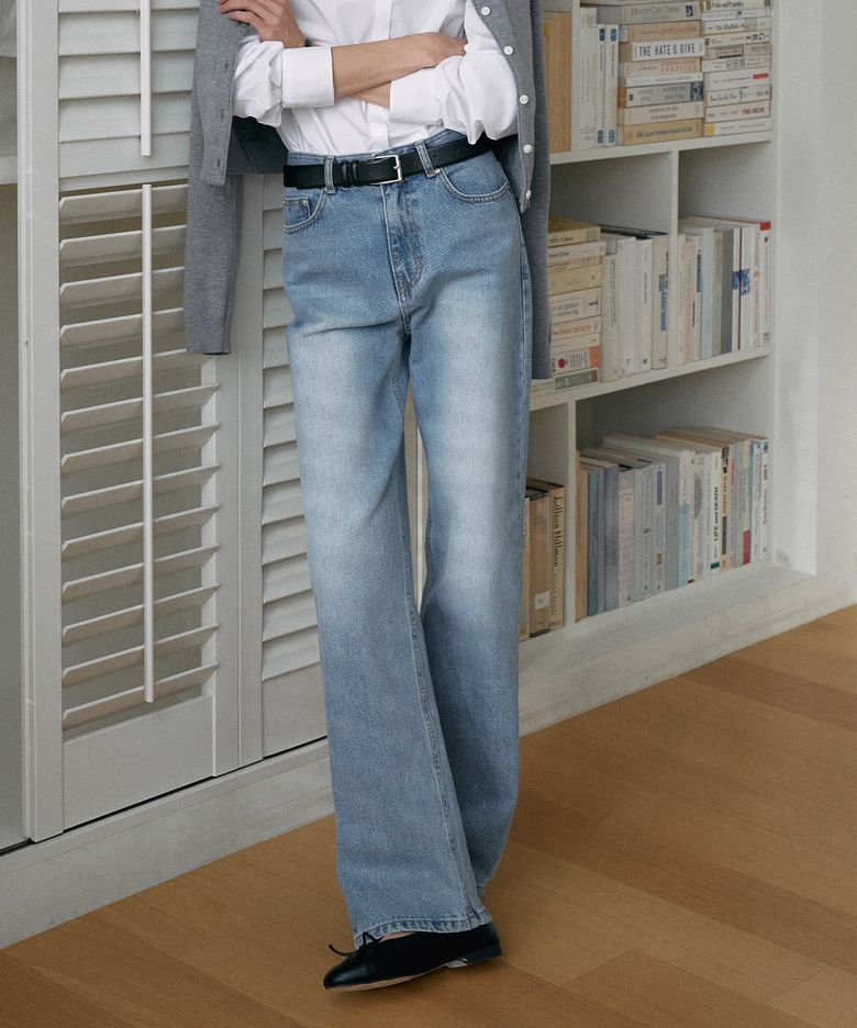 [기장선택]Classic Straight Denim[LMBFSP25DN5204]-Medium Blue