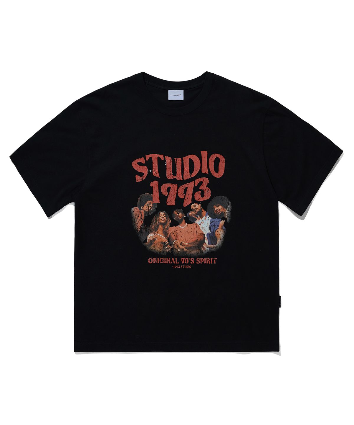 1993스튜디오(1993STUDIO) 웨이브 스튜디오 그래픽 티셔츠_블랙