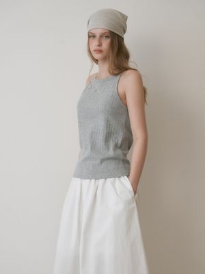Milk tea sleeveless (gray)