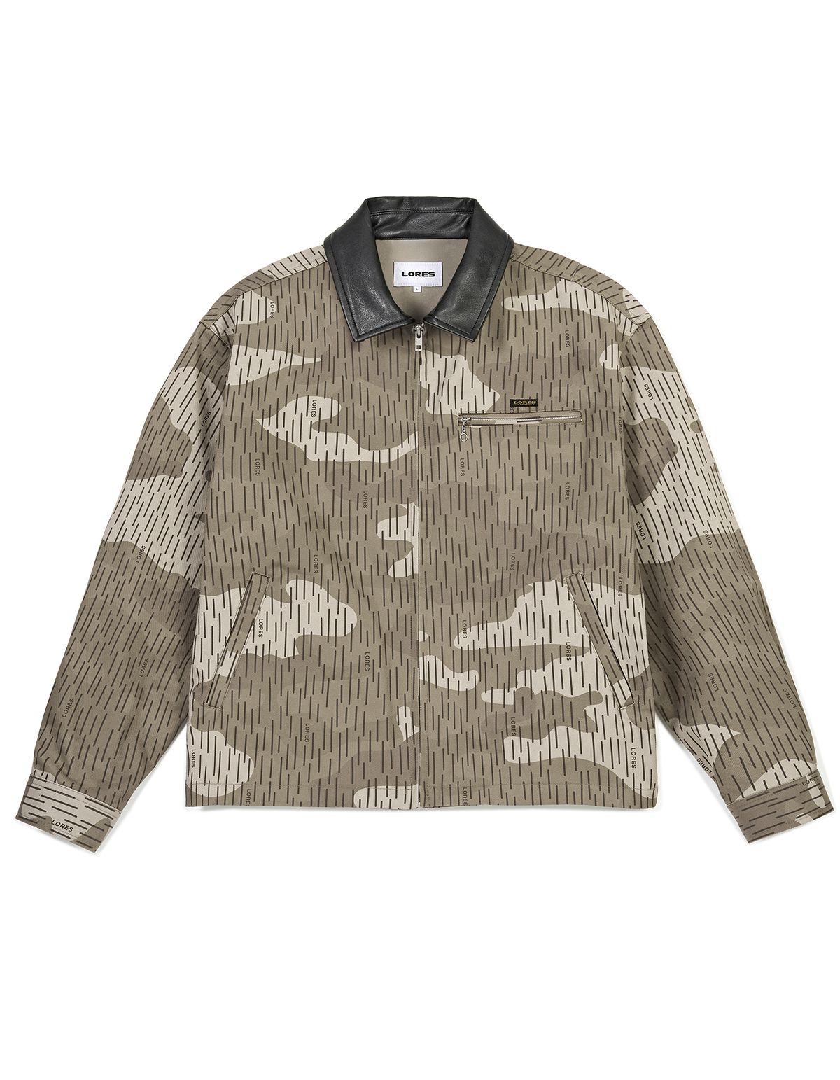 로어즈(LORES) Cotton Zip Work Jacket - Rain Camo