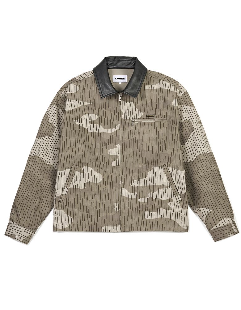 Cotton Zip Work Jacket - Rain Camo