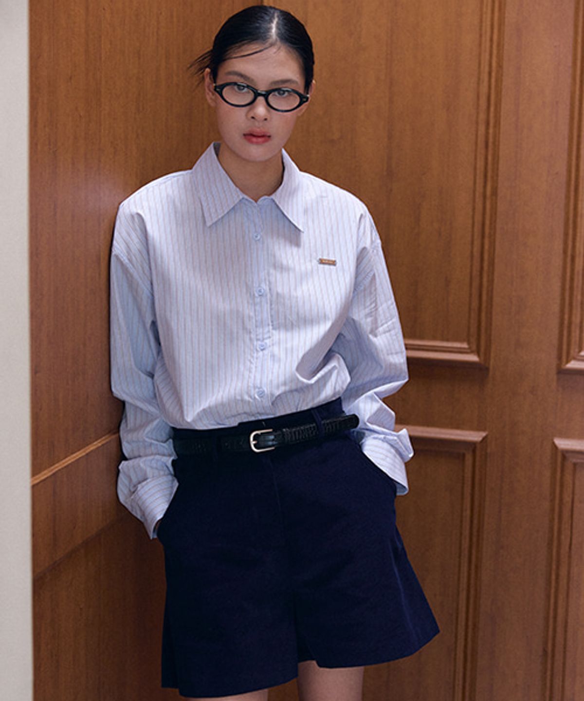 샵아라(SHOP,ARA) Rmar strip basic shirt_Blue