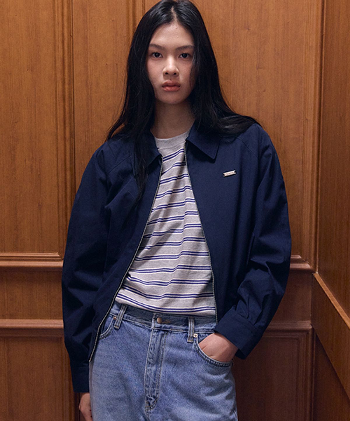 샵아라(SHOP,ARA) Antonio Bomber jacket_Navy