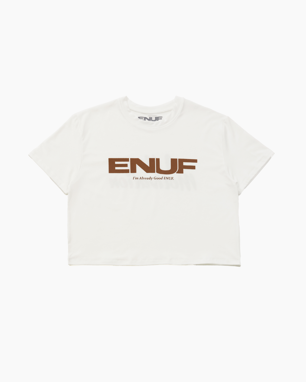 이너프(ENUF) Soft Brown 화이트브라운 반팔크롭