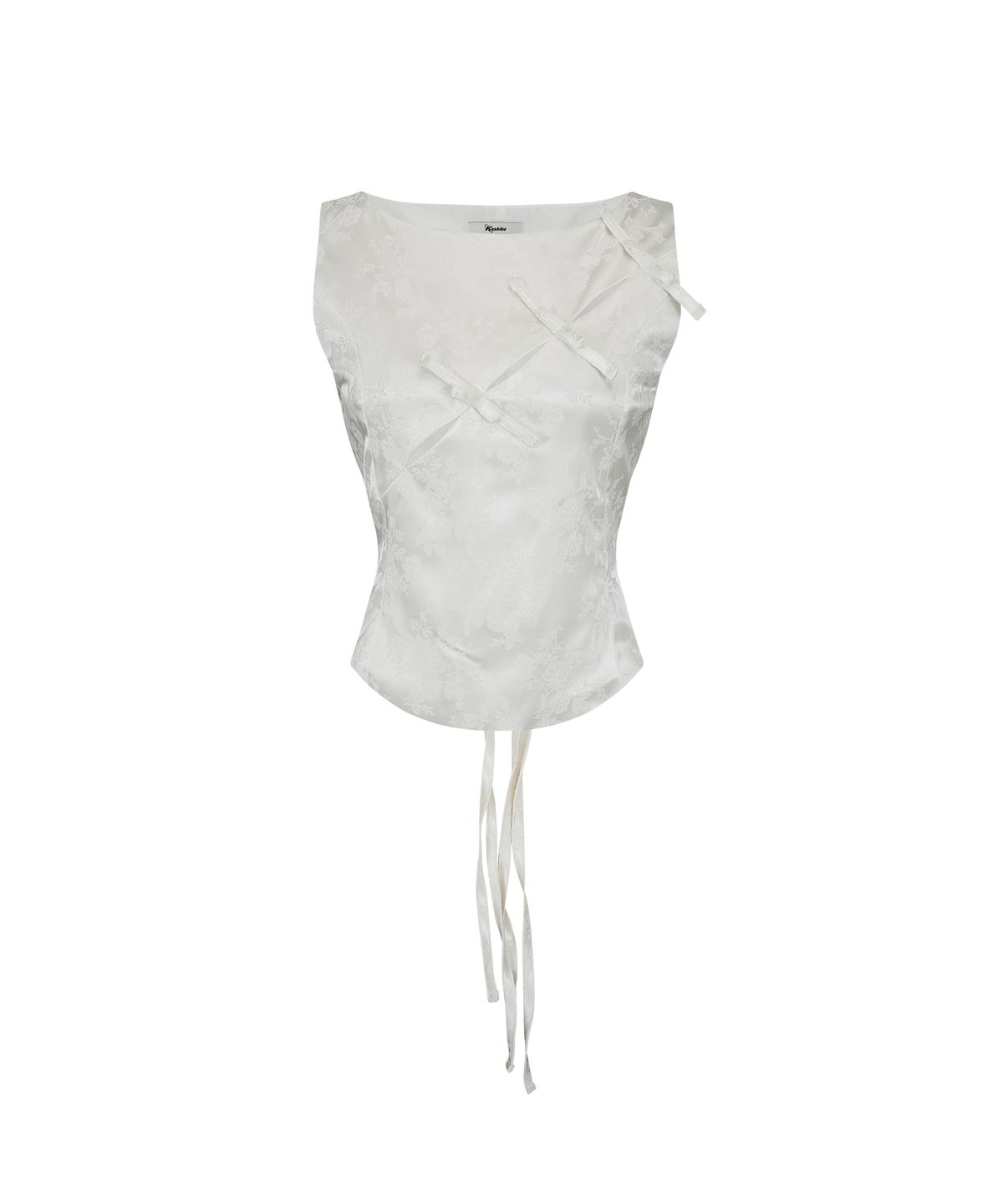 카시코(KASHIKO) Ribbon Paneled Sleeveless White
