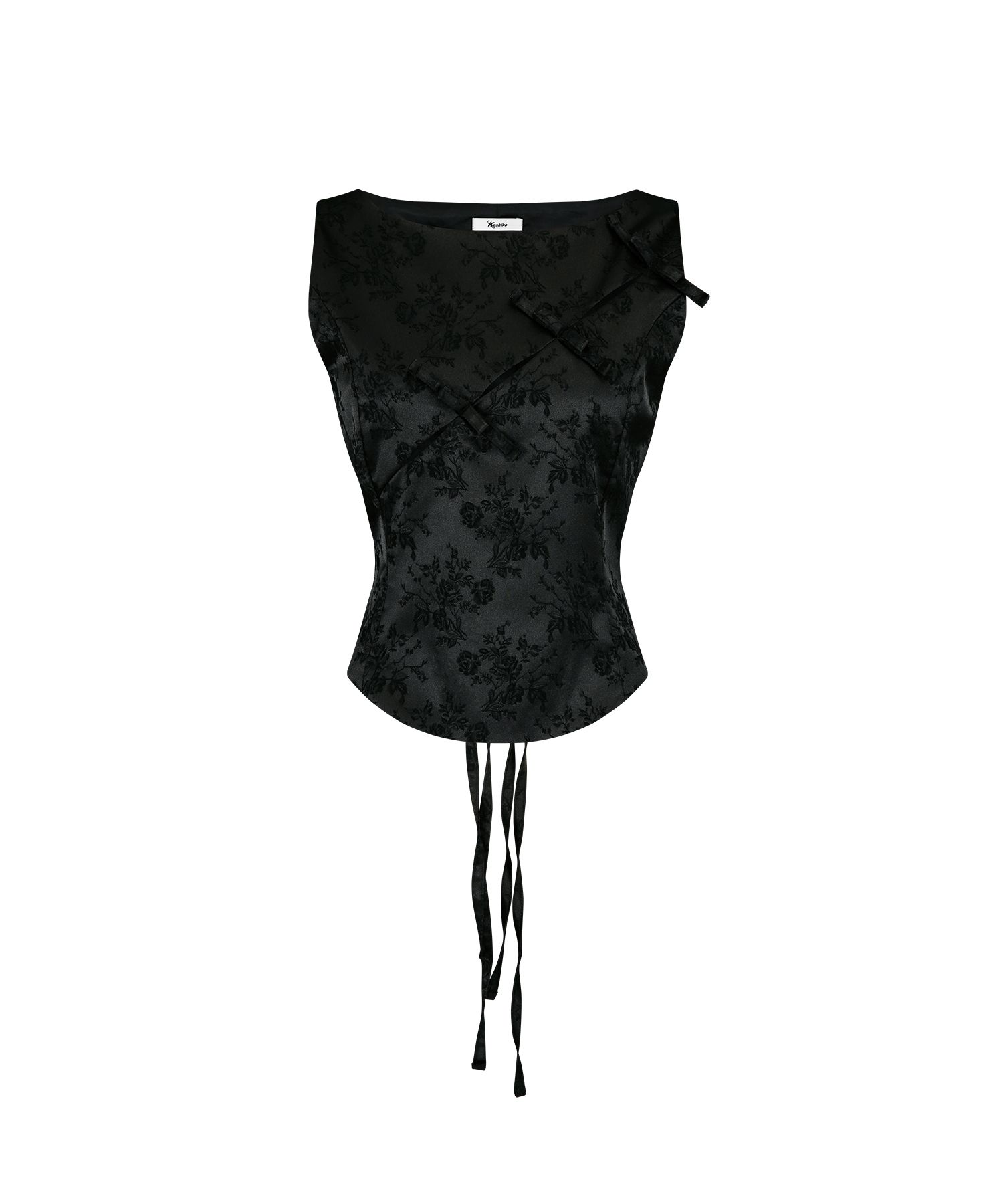 ★2025SS新作★KASHIKO★Ribbon Paneled Sleeveless MUSINSA | KASHIKO Ribbon Paneled Sleeveless Black