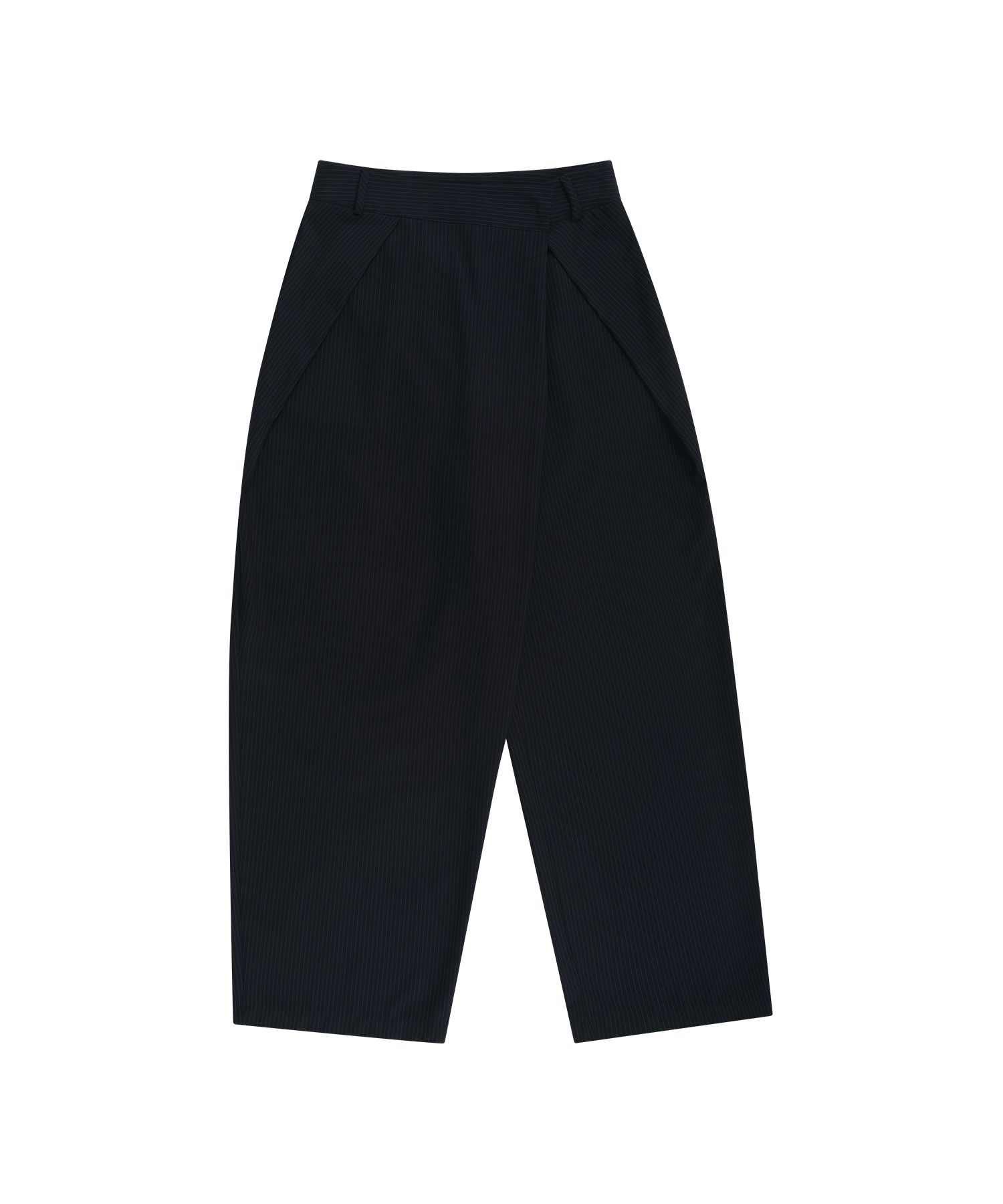 MUSINSA公式 | KASHIKO Pintuck Asymmetric Trousers Stripe