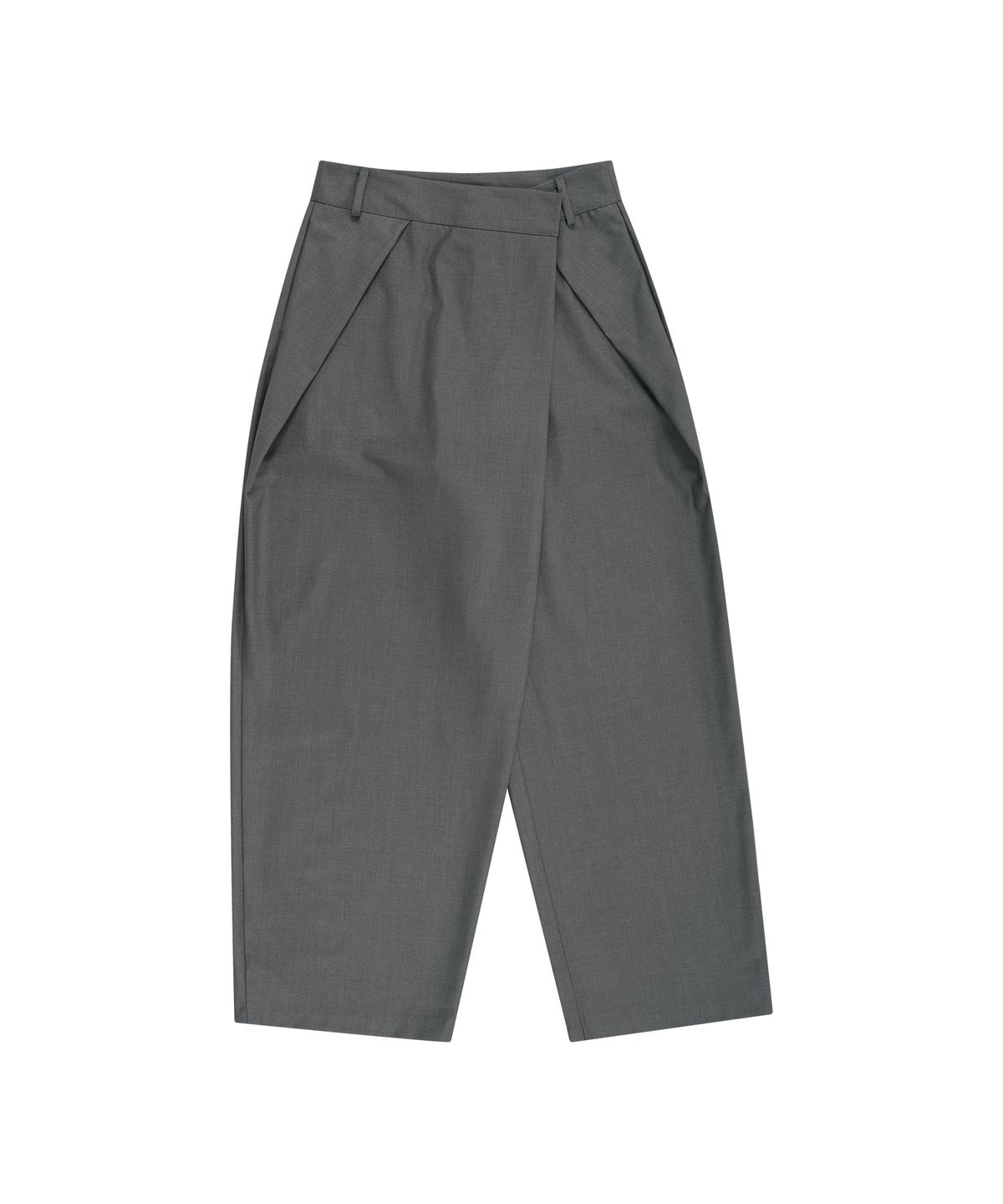 카시코(KASHIKO) Pintuck Asymmetric Trousers Gray