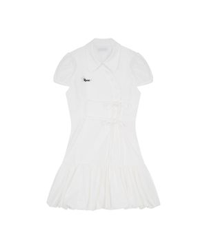 Puff Preppy Mini Dress White