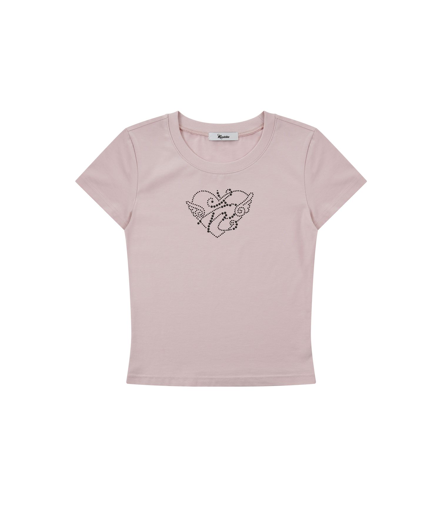 ★KASHIKO★ FLOWER HEART BABY TEE MUSINSA | KASHIKO Flower Heart Baby Tee Pink
