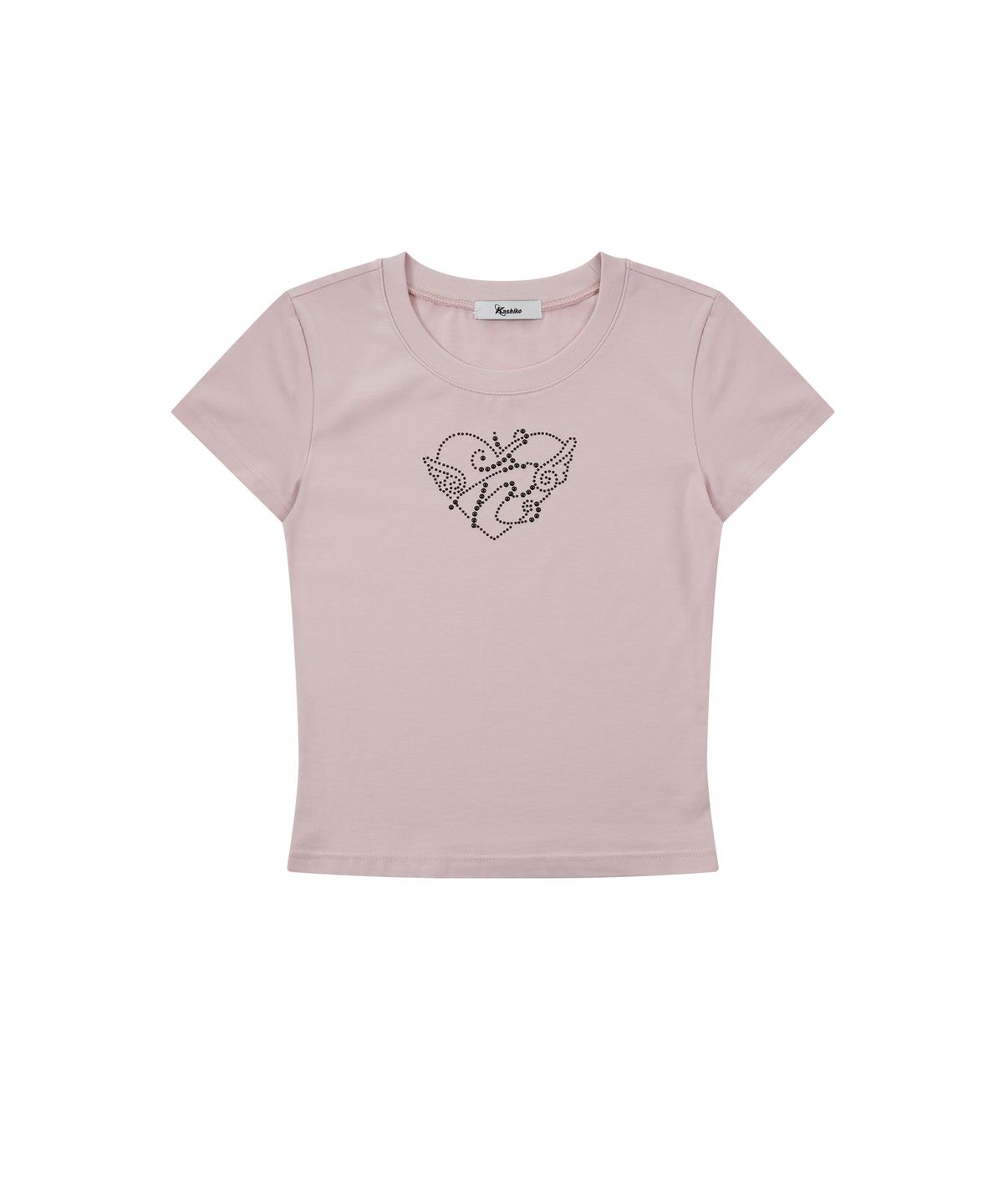 카시코(KASHIKO) Flower Heart Baby Tee Pink