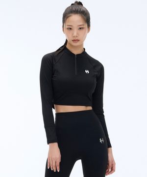 코어 크롭 하프집업 롱슬리브 3컬러