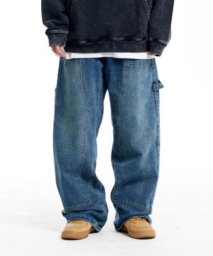 더블니 데님 카펜터 팬츠 (블루)