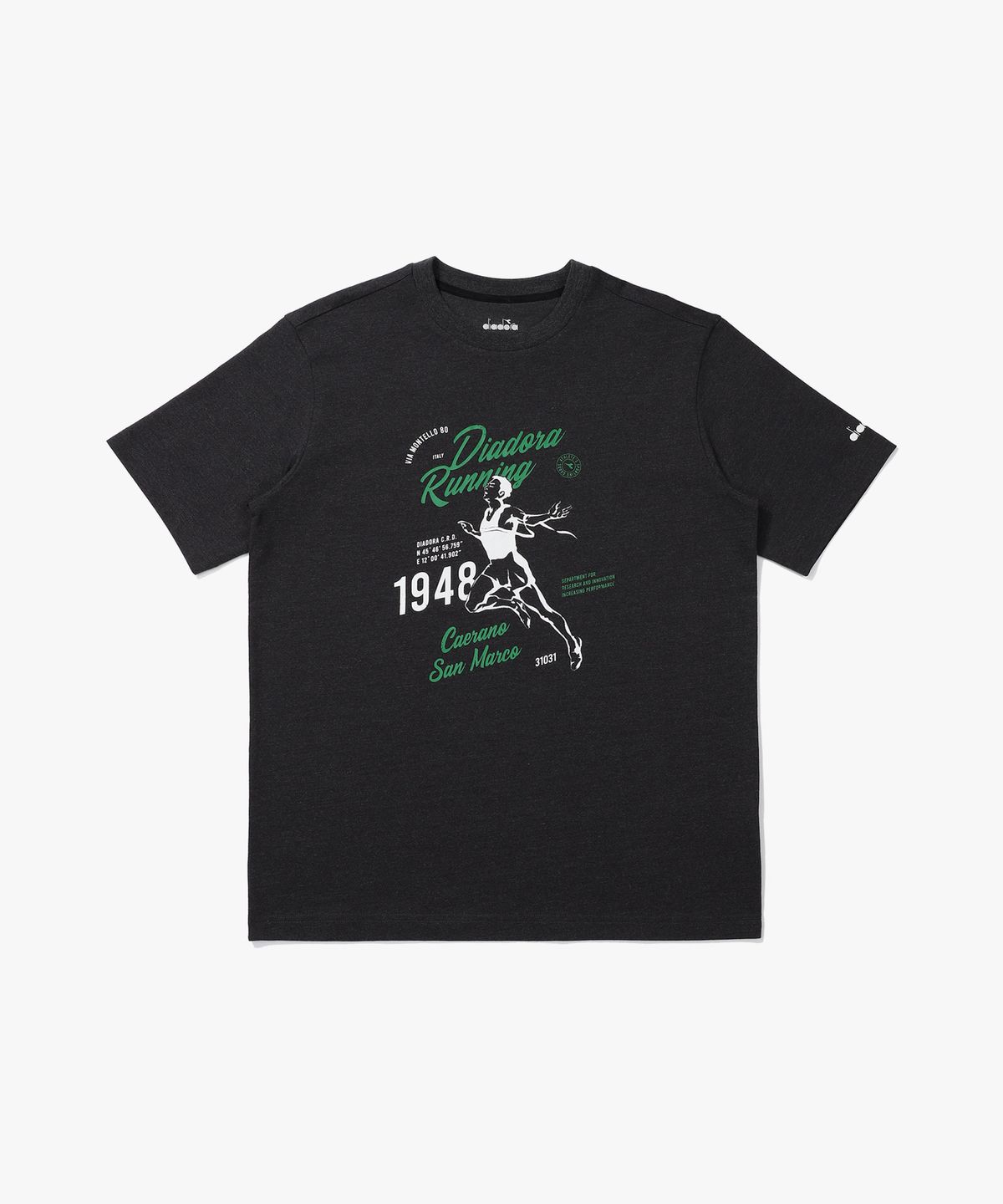 디아도라(diadora) 빈티지 그래픽 코튼폴리 반팔 티셔츠 BLACK