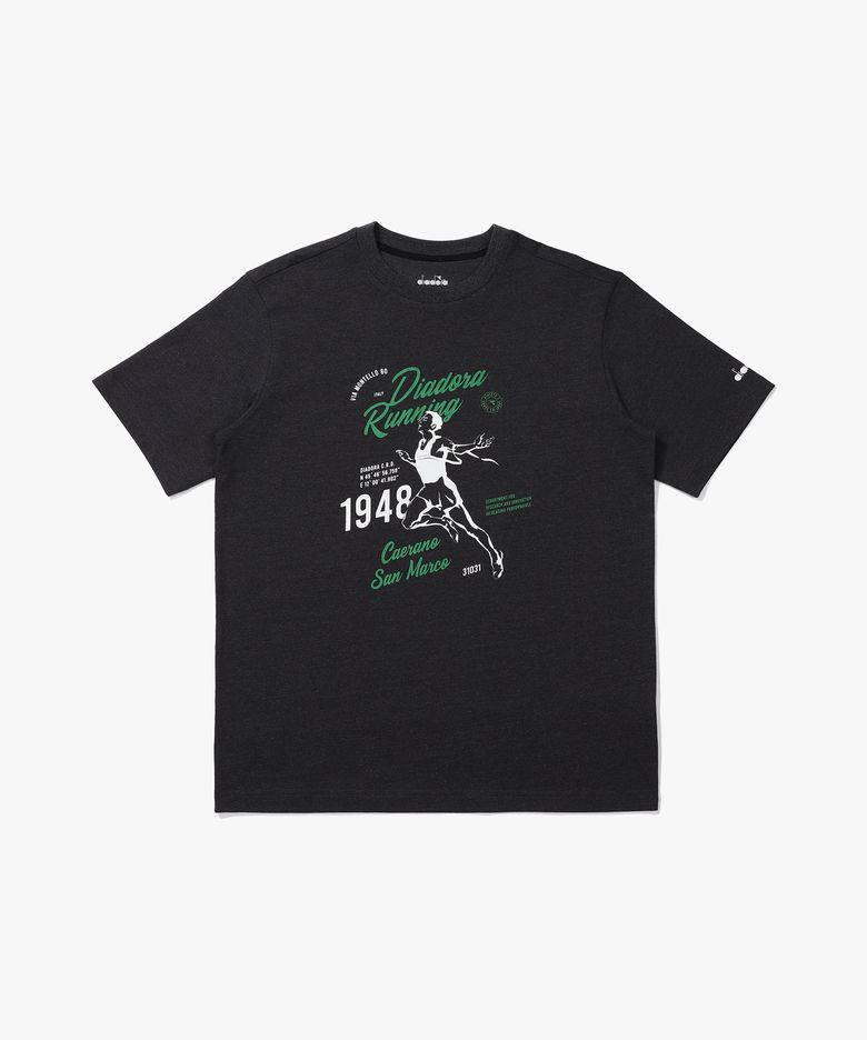 빈티지 그래픽 코튼폴리 반팔 티셔츠 BLACK