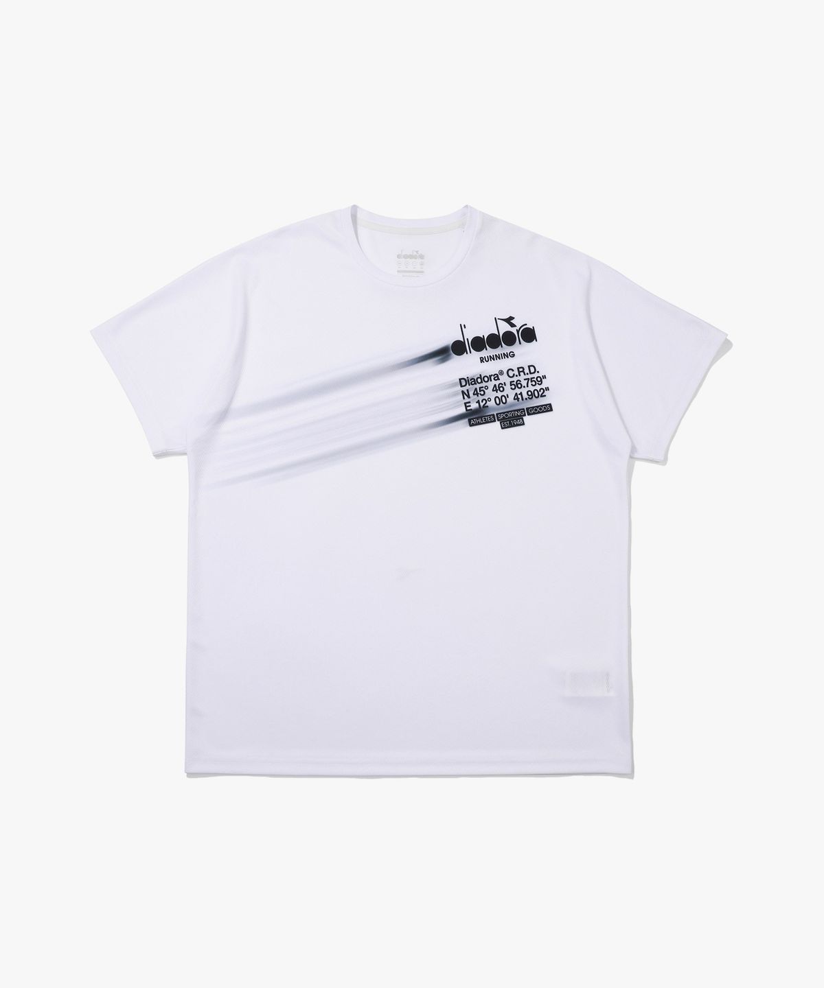 디아도라(diadora) 러닝 그래픽 메쉬 반팔 티셔츠 WHITE