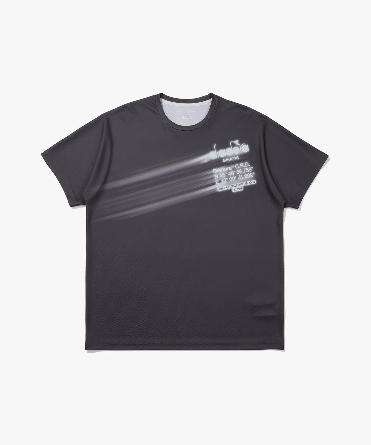 디아도라(diadora) 러닝 그래픽 메쉬 반팔 티셔츠 GREY