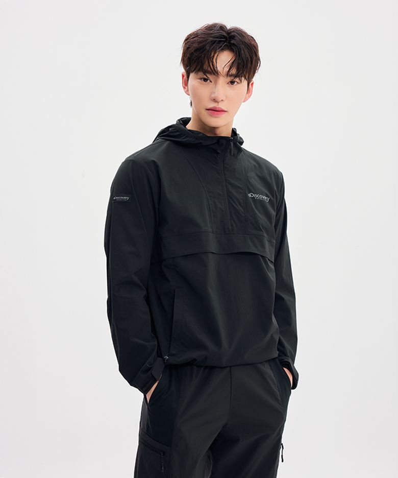 프레시벤트 남성 폴튼 경량 트레이닝 아노락 (BLACK)