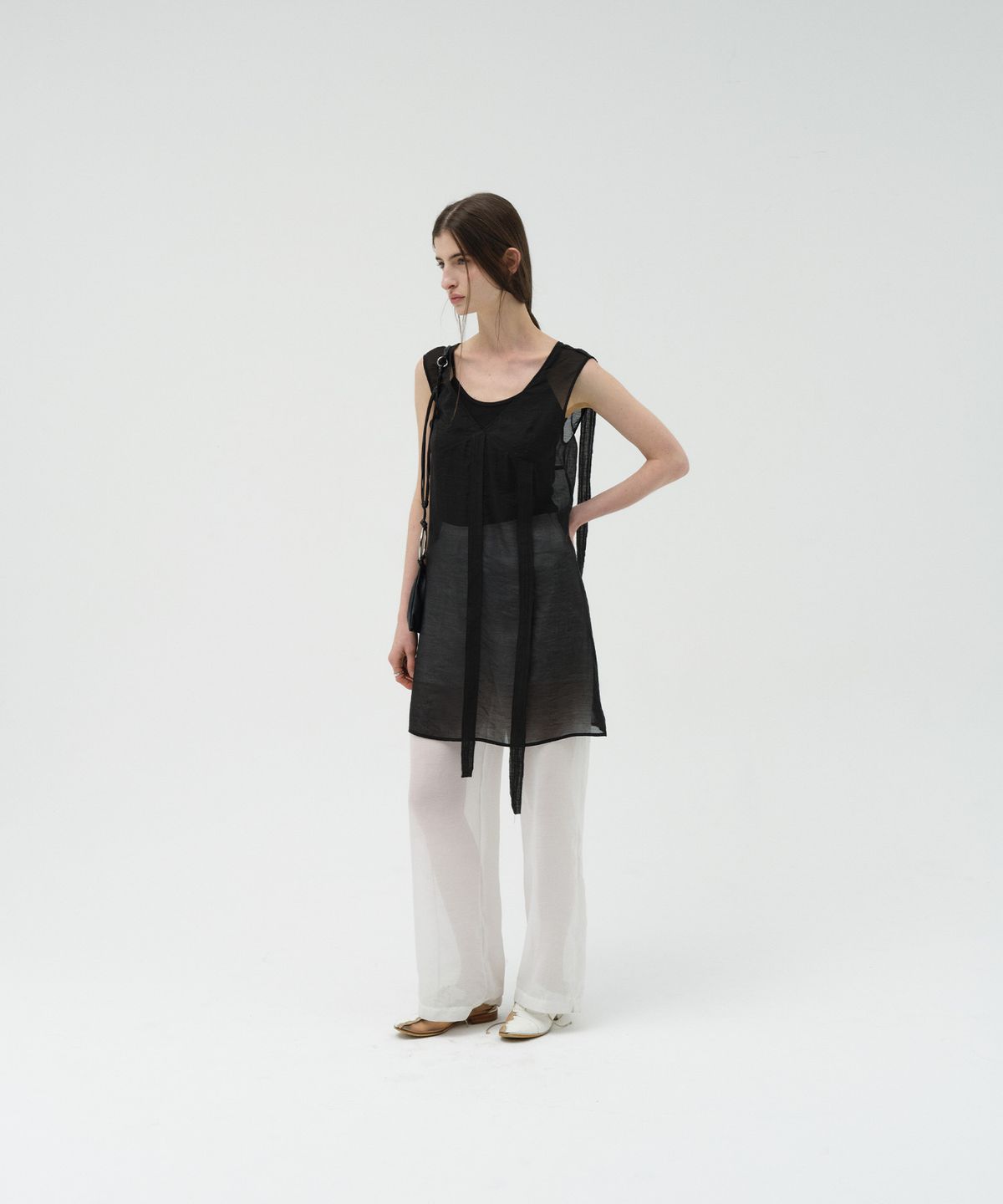 로우타이드(LOW TIDE) SHEER LAYERED DRESS [BLACK]