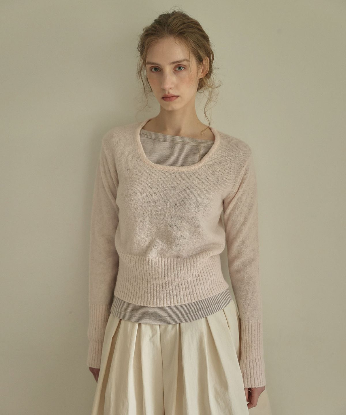 아우로(OURO) STRIPE LONG SLEEVE  [ BROWN ]