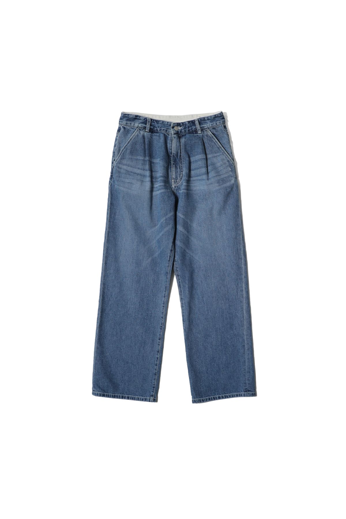 홀리선(HORLISUN) Corrigin One Tuck Denim Pants Normal Navy