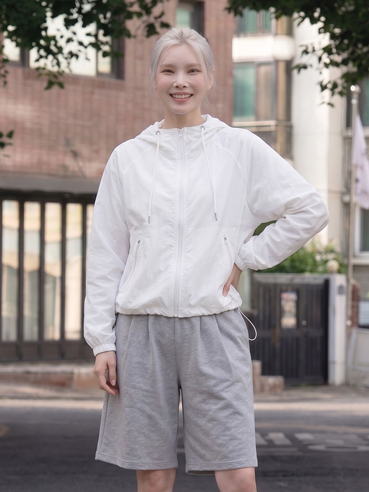 행텐(HANGTEN) 여성 후드 스트링 윈드브레이커_003(10520-110-402-41)