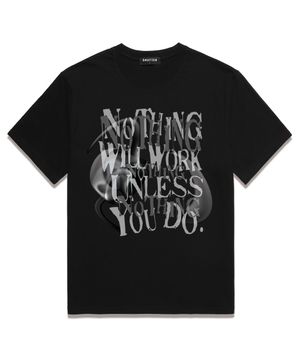 NOTHING WILL WORKS 오버핏 반팔 티셔츠 (SS026) 블랙