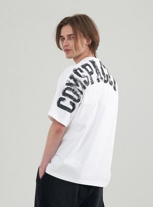 로고 백 프린트 오버핏 티셔츠_2칼라