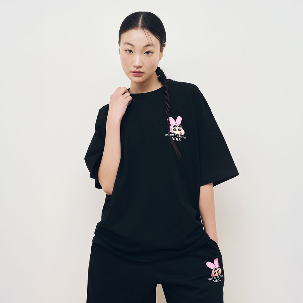 Tシャツ・カットソー ACME DE LA VIE FUZZY RABBIT SHORT SLEEVE T-SHIRT 4BUK050 24SS] MY NAME IS FUZZY RABBIT SHORT SLEEVE T-SHIRT BLACK