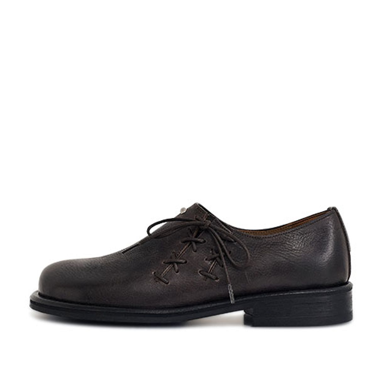 네거티브쓰리(NEGATIVETHREE) Oblique Derby Shoe_Dark Brown