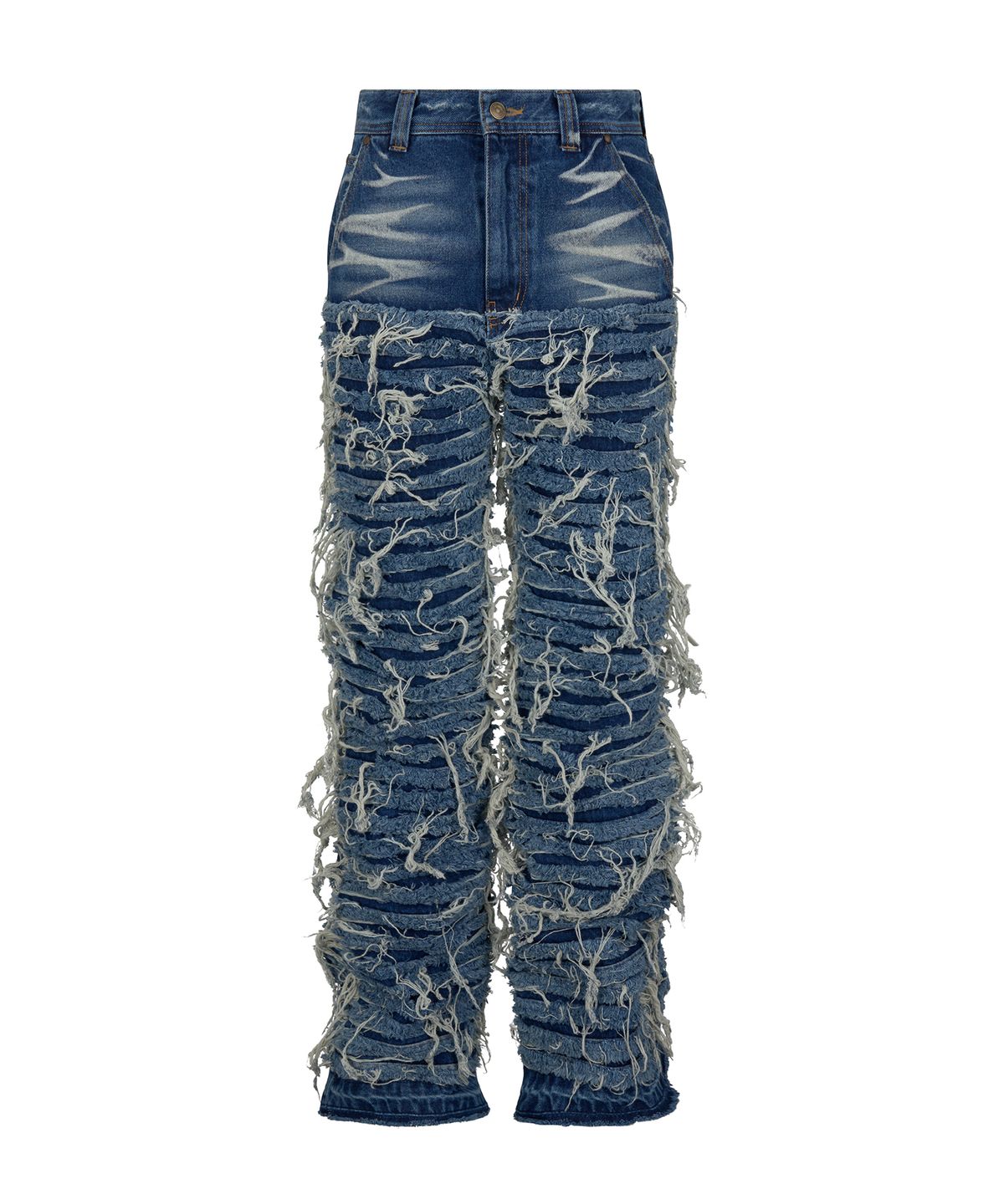 레씨토(LECYTO) Extreme Washed Crack Denim Pants_[Blue]