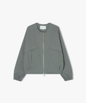 [25SS] LLS22507 카키 투웨이 카라리스 매쉬 배색 점퍼