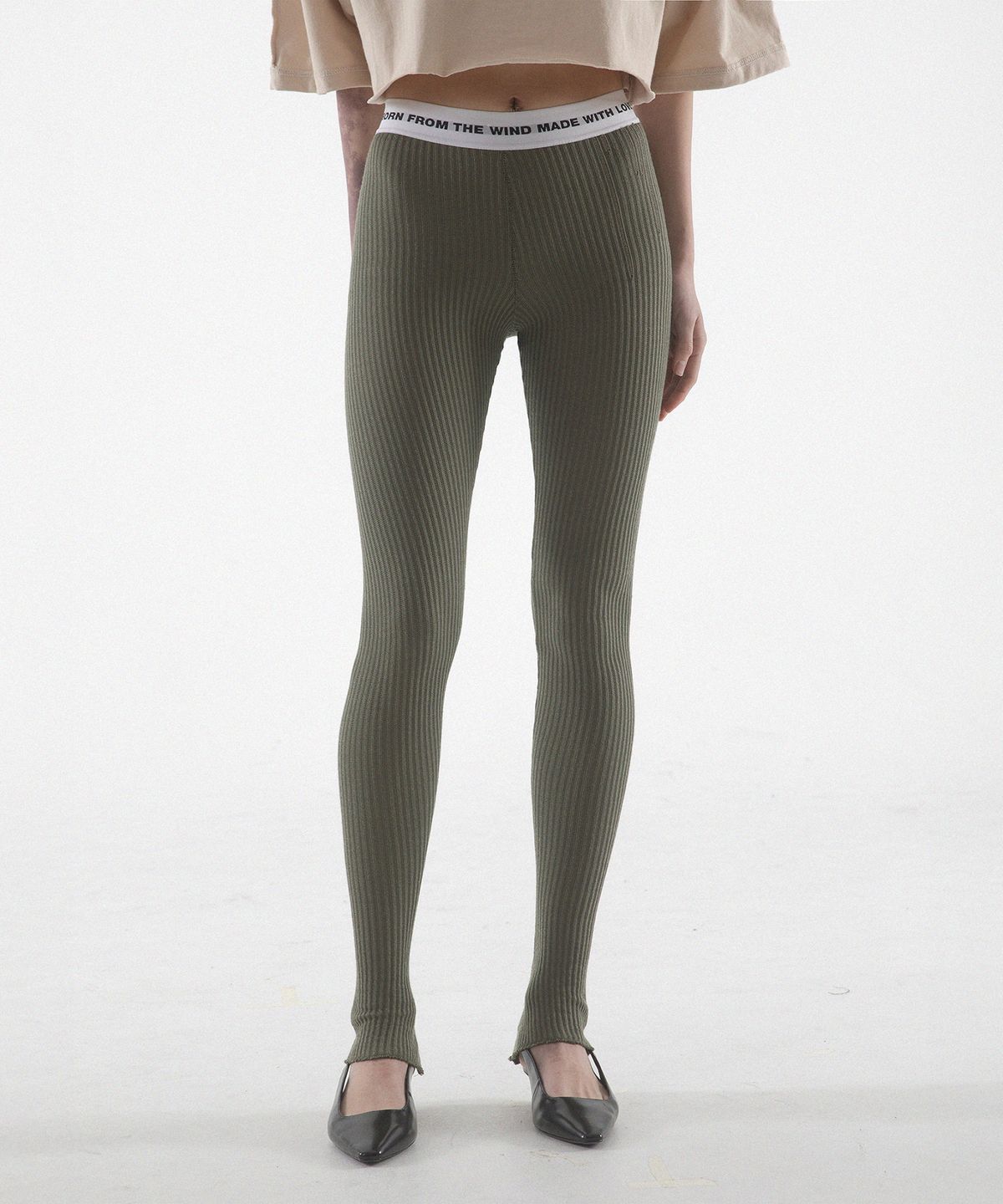 팬쇼(FANSHOW) MWL KNIT LEGGINGS - KHAKI