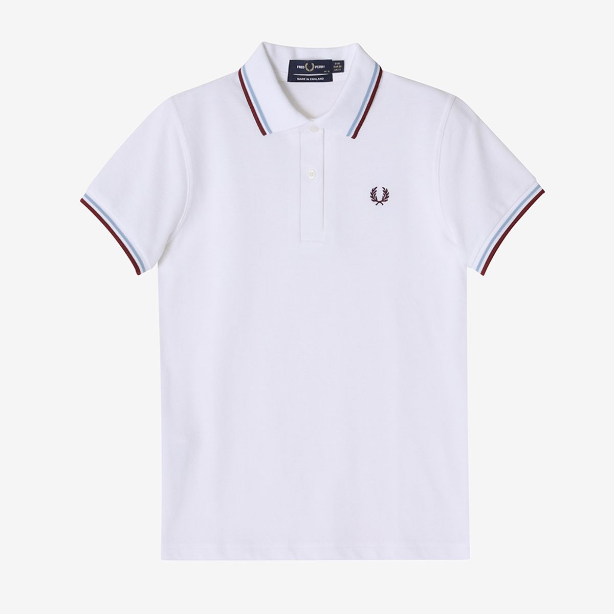 프레드페리(FRED PERRY) [G12] 여성 트윈 팁 프레드페리 셔츠 - 화이트/아이스/마룬 G12-301 Made In England