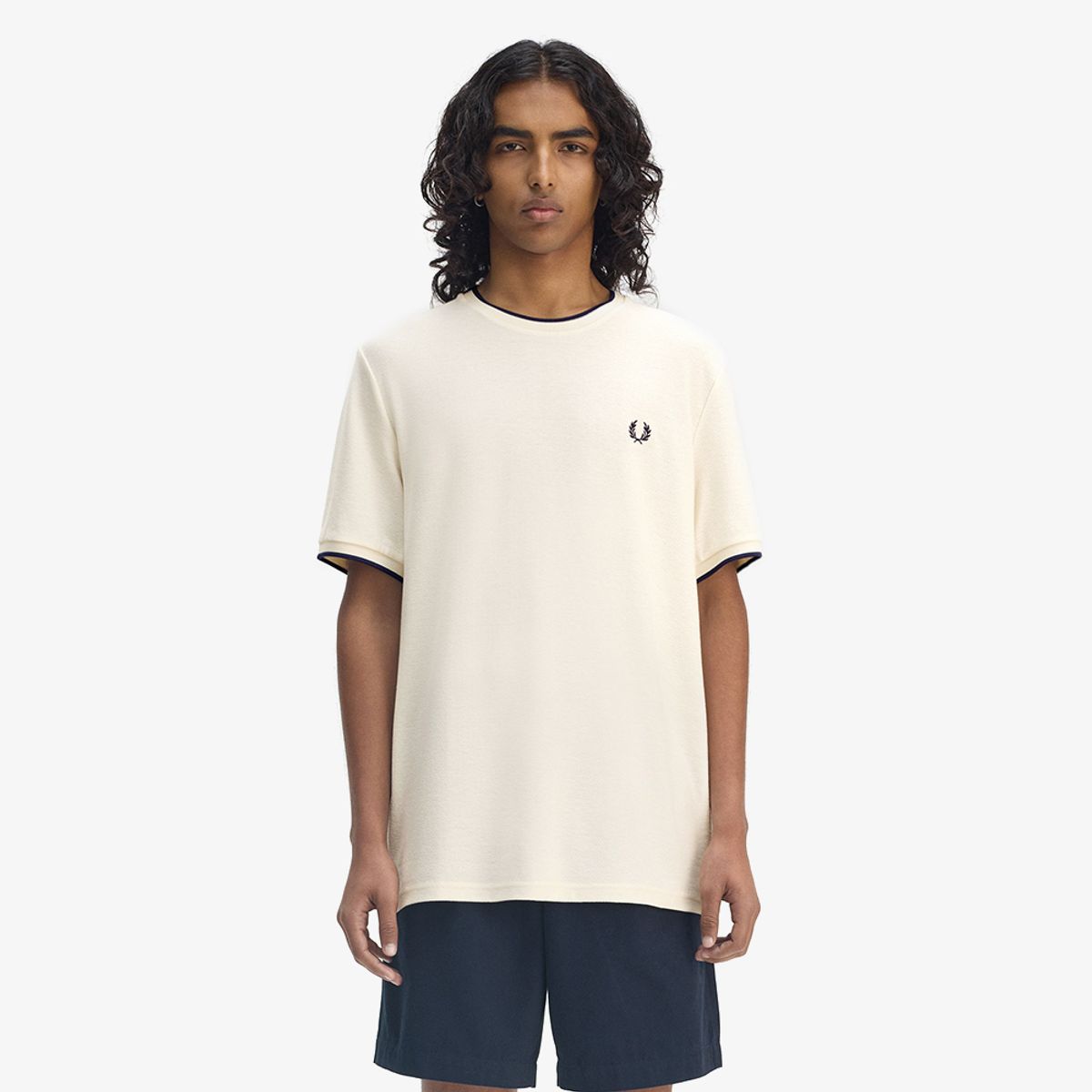 프레드페리(FRED PERRY) [Sharp] 크레이프 피케 티셔츠 - 에크루 AFPM2518585-560