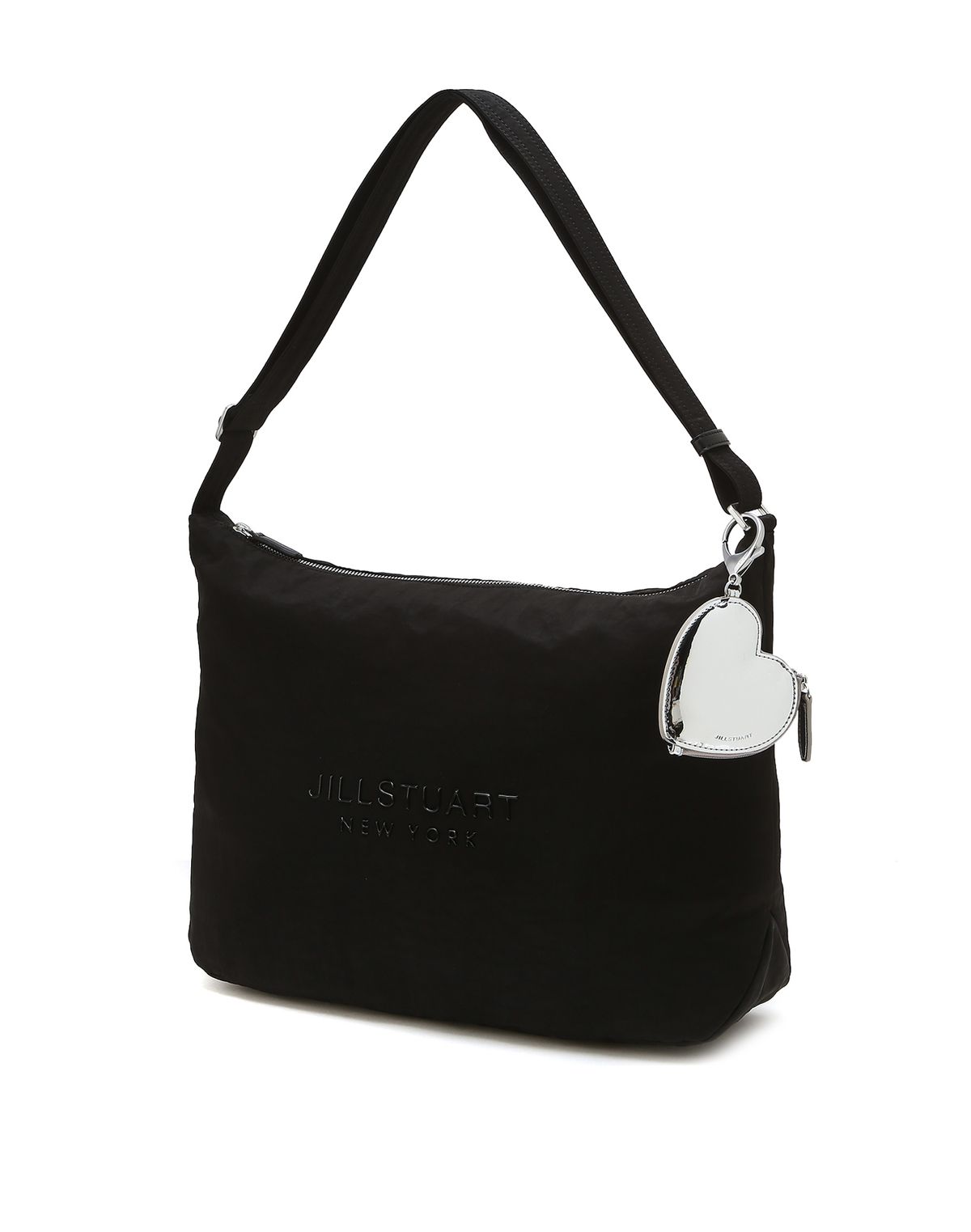 질스튜어트액세서리(JILLSTUART ACC) [젤리백] 블랙 글로시로고 나일론 호보형 숄더 겸 크로스백 L
