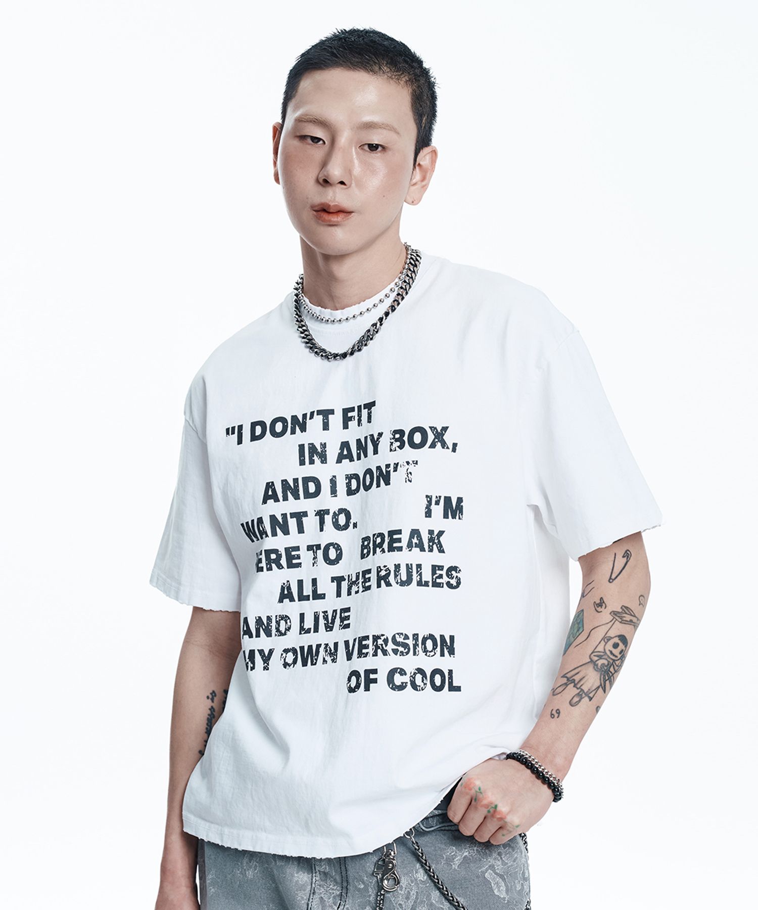 Tシャツ・カットソー [EASY NO EASY] WASHED CROP LETTERING TEE MUSINSA | EASY NO EASY Washed Crop Lettering Short Sleeve