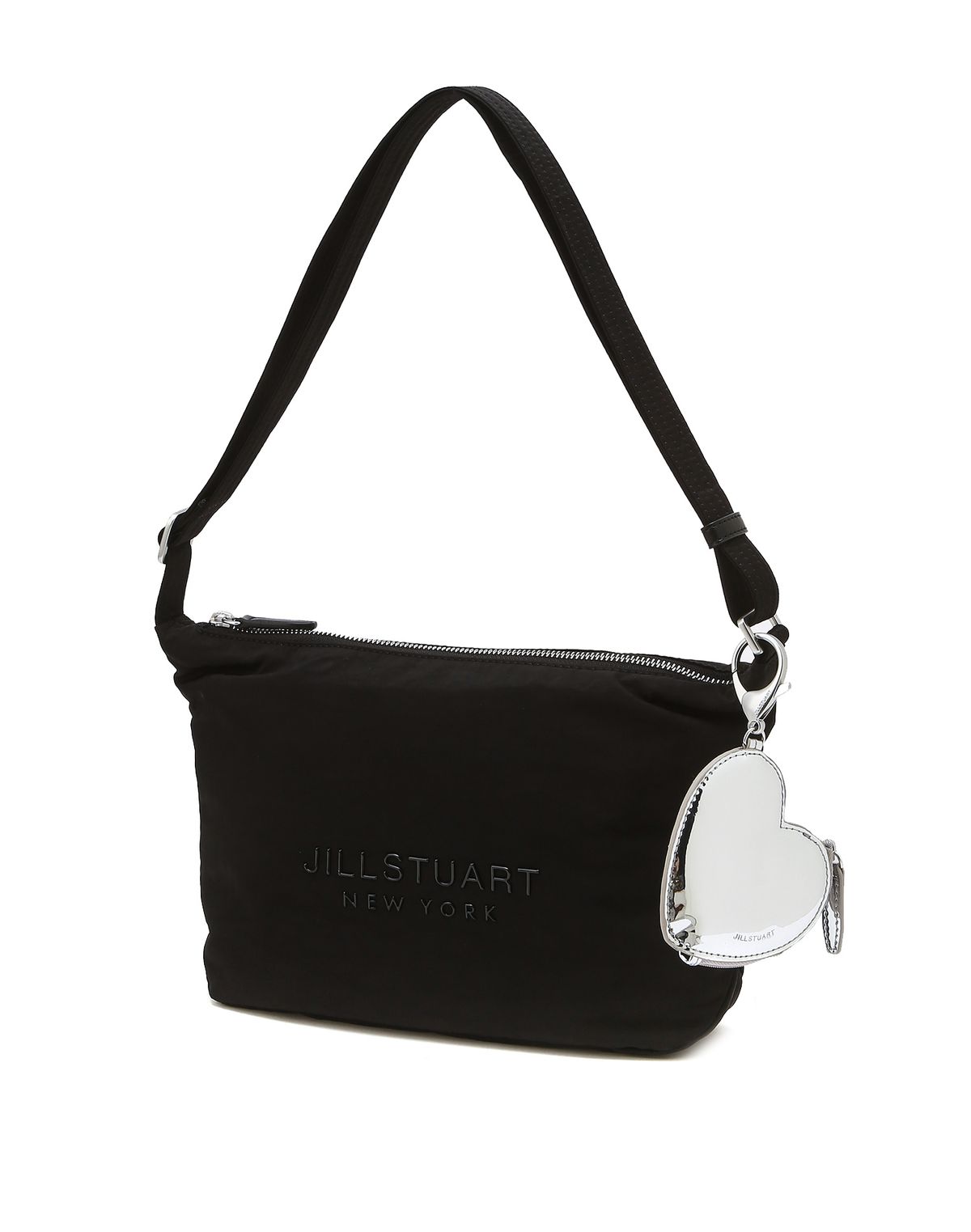 질스튜어트액세서리(JILLSTUART ACC) [젤리백] 블랙 하트참장식 나일론 호보형 숄더 겸 크로스백 S
