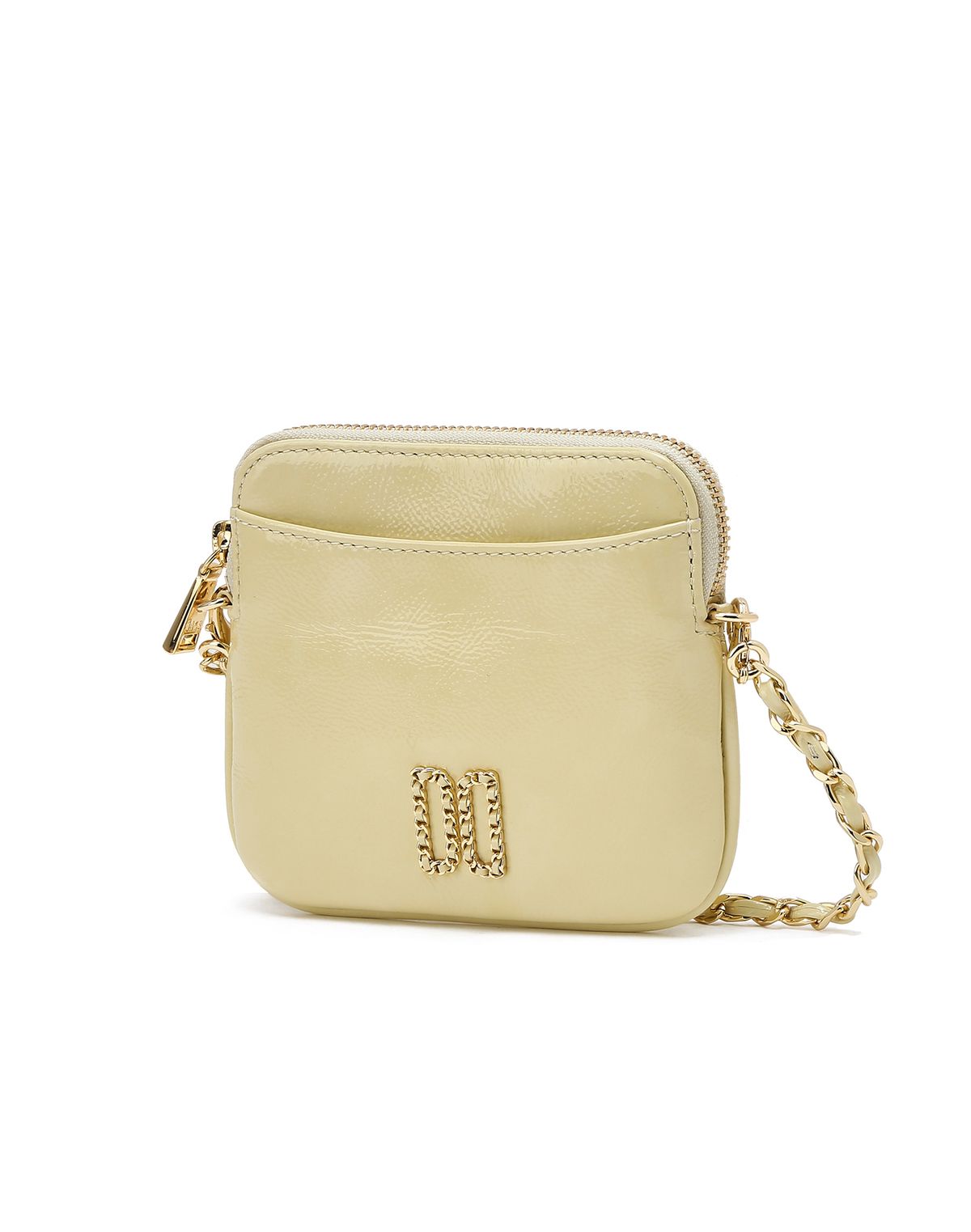 닥스 여성 액세서리(DAKS WOMENS ACCESSORIES) [DD CHAIN] 옐로우 DD로고 소가죽 지퍼동전지갑 DCWA5E242Y2