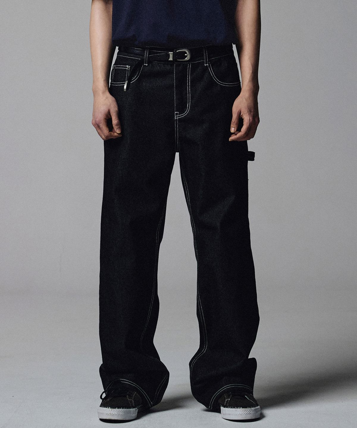 낫포너드(NOT4NERD) Carpenter Flare Fit Denim Pants - Black