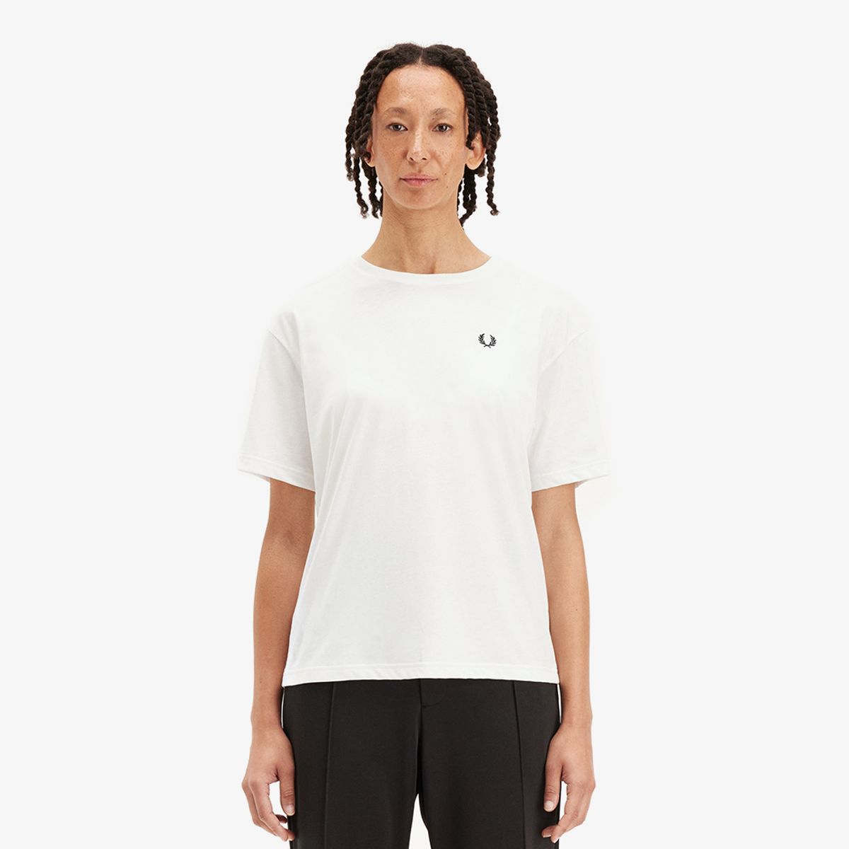 프레드페리(FRED PERRY) [Womens] 크루넥 티셔츠 - 스노우 화이트 AFPF2511142-129