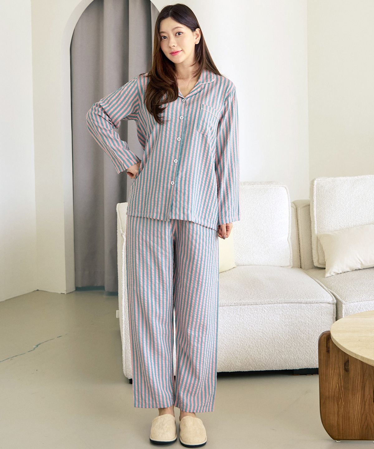 핑코코(PINGCOCO) 136 핑크스트 긴소매 여성인잠옷 파자마