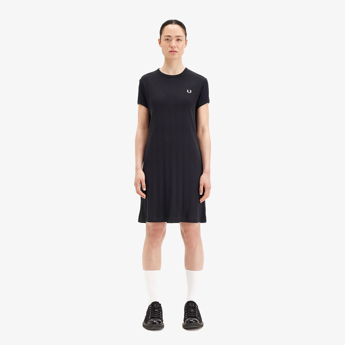 프레드페리(FRED PERRY) [Womens] 립 티셔츠 드레스 - 블랙 AFPF251D168-102